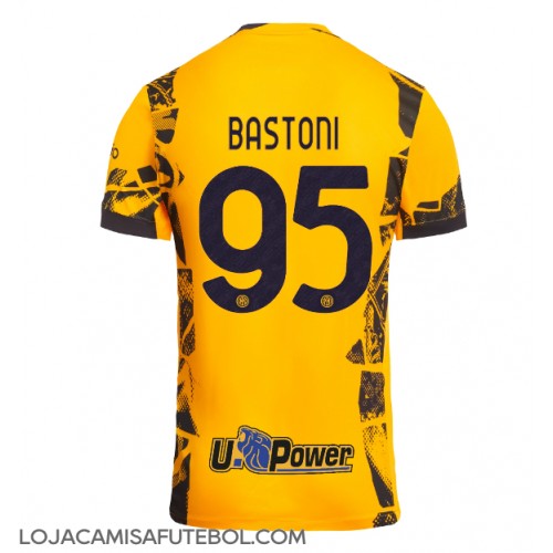 Camisa de Futebol Inter Milan Alessandro Bastoni #95 Equipamento Alternativo 2024-25 Manga Curta